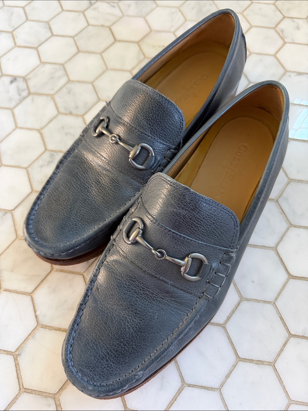 Cole Haan Men's Blue Leather Bit Loafers
